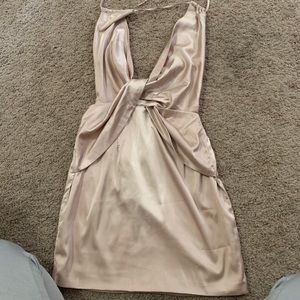 Gold satin/silky mini dress